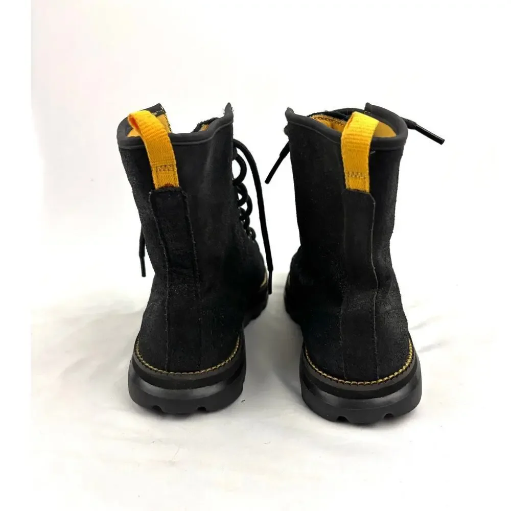 Skechers Black‎ Suede Leather Lace Up Boots 7.5 Women's Ankle On the Go